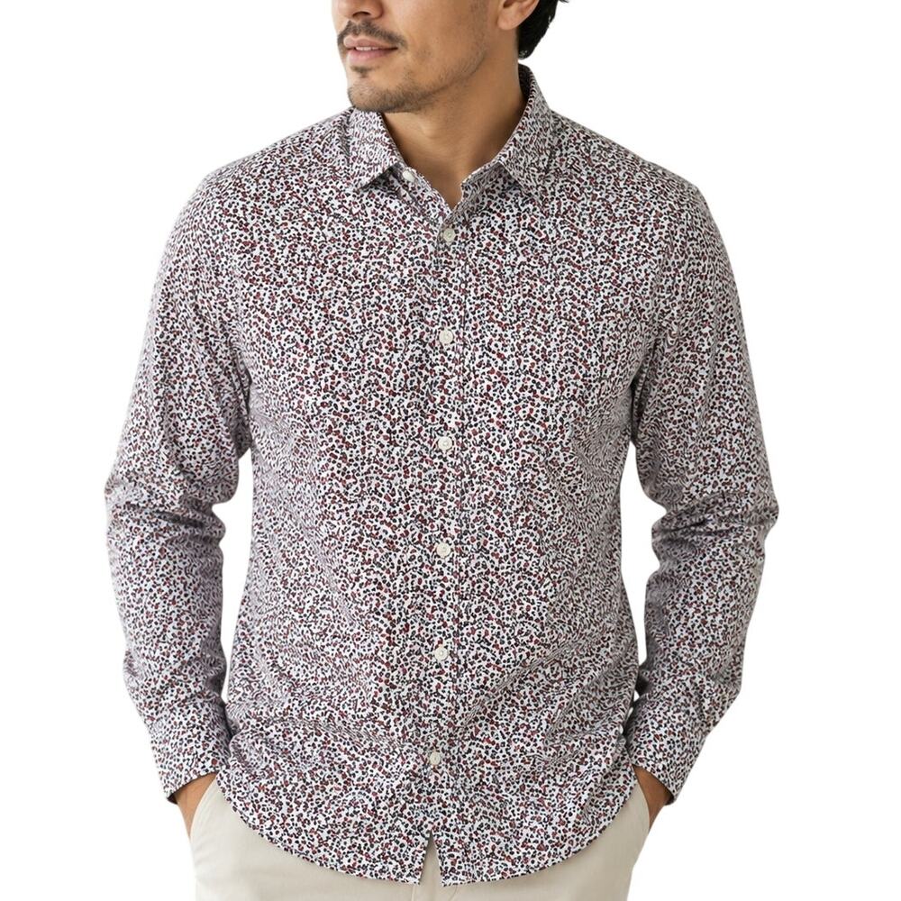 John Varvatos USA Men’s Micro Floral Cotton Button Up Shirt M